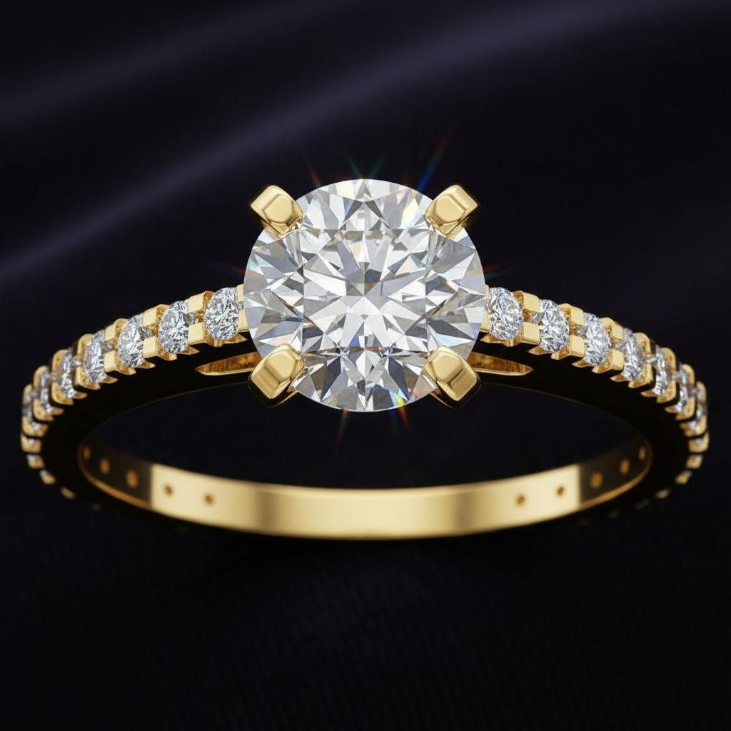 Lab-Grown Solitaire Ring - Close Up