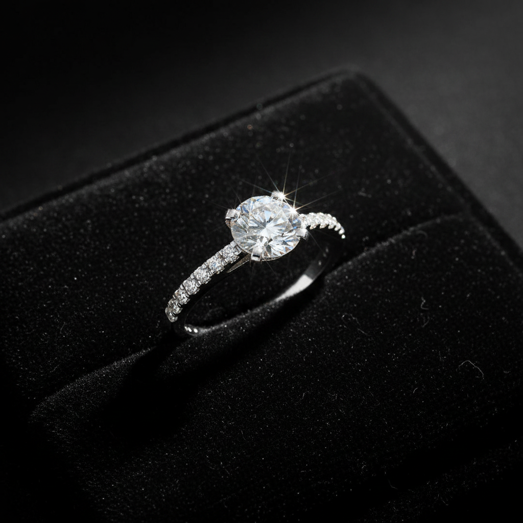Lab-Grown Solitaire Ring - Flat Lay