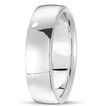 14k Low Dome Comfort Fit White Wedding Band (6.0 mm)