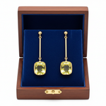 Lemon Citrine Earrings in Royal Blue Box