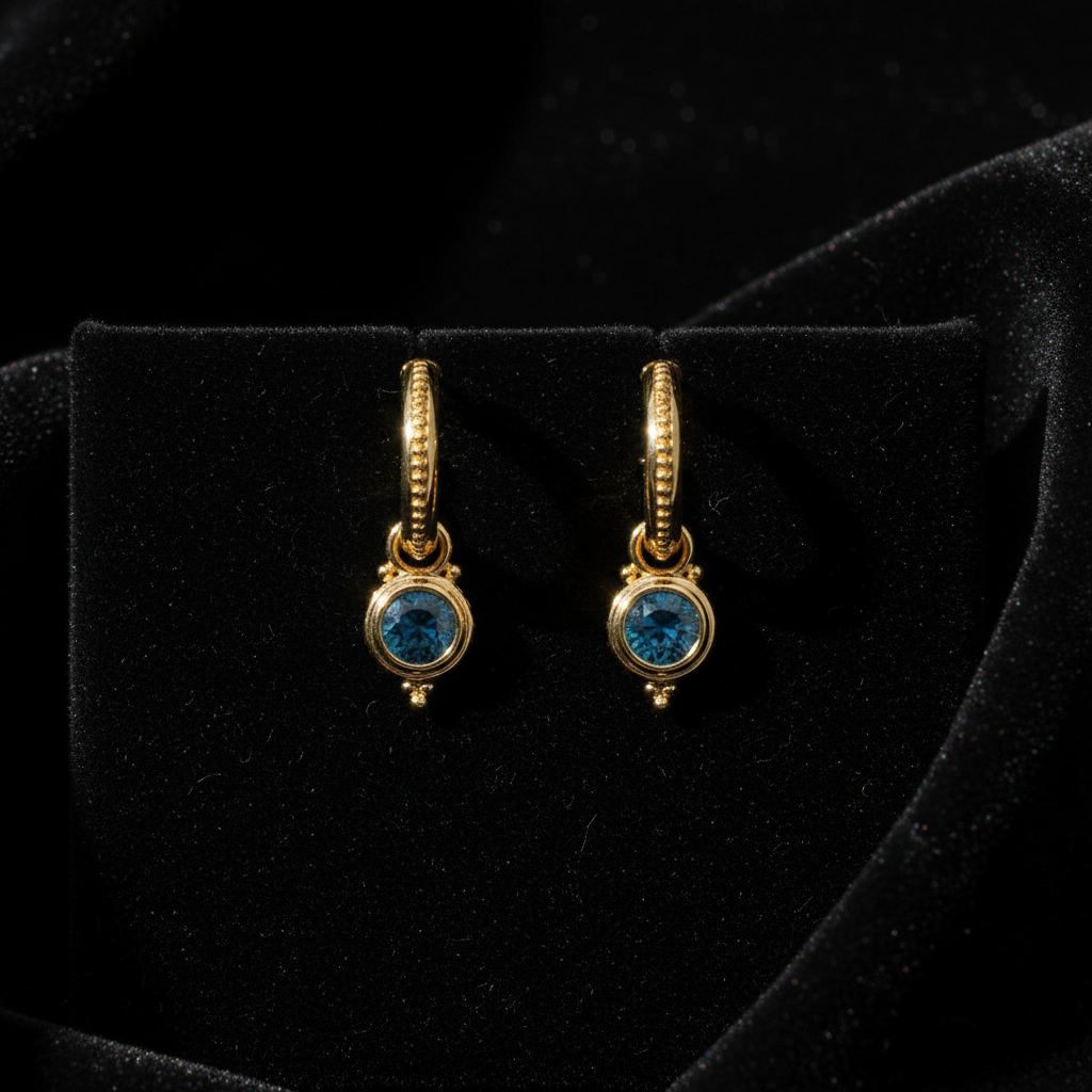 London Blue Topaz Hoop - Flat Lay