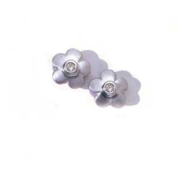 14k Solid Gold Medium Daisy Diamond Earrings (0.10.ct.tw)