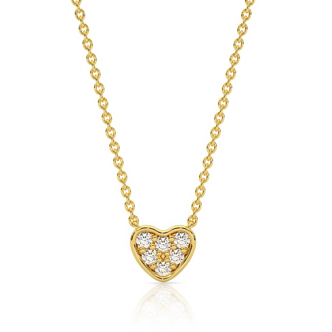 14k Gold Diamond Mini Heart-Shaped Necklace (0.06.ct.tw)