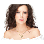 14k Gold Diamond Mini Heart-Shaped Necklace On Woman Neck (0.06.ct.tw)