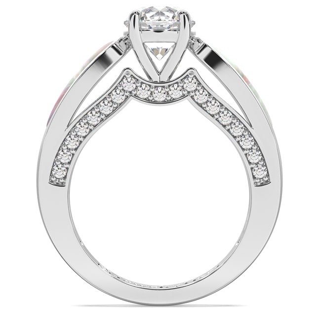 14K Lab-Grown Diamond Mother-Of-Pearl Engagement Ring (1.34.cts.tw)