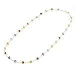 14k Gold Multi Stone By The Yard Necklace (7.25.cts.tw)
