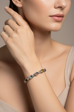 Multi-Color Tennis Bracelet on Model
