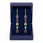Multi-Gem Chandelier Earrings in Royal Blue Box