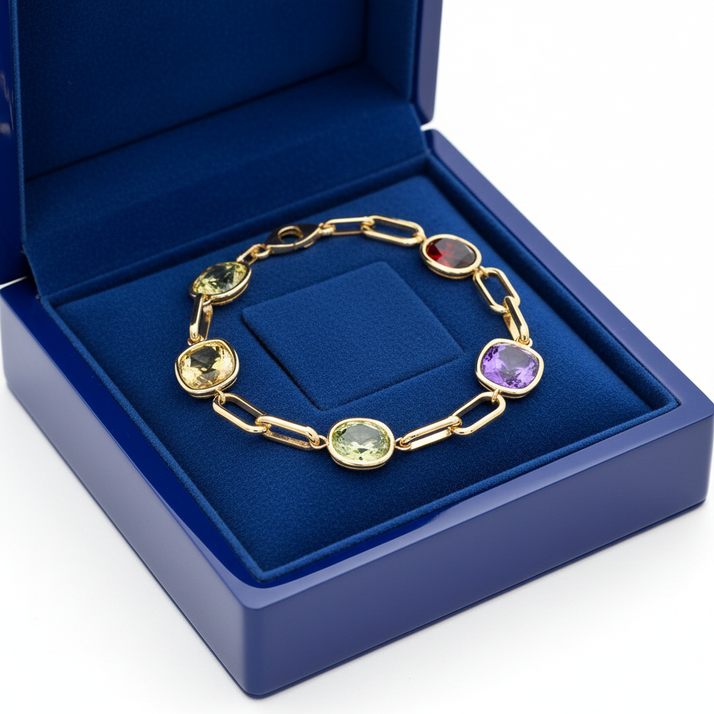 Multi-Gemstone Bracelet in box