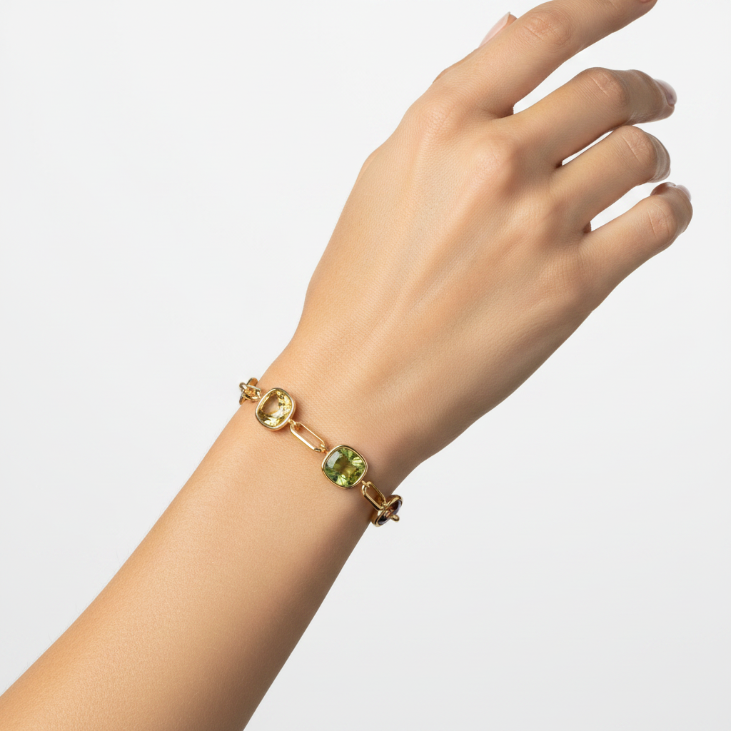 Multi-Gemstone Bracelet on model