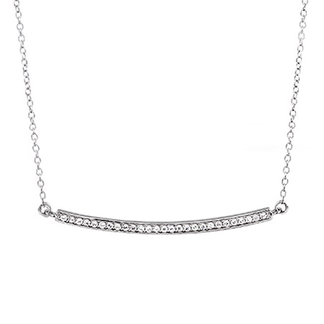 14k White Gold Diamond Bar Necklace (0.27.ct.tw)