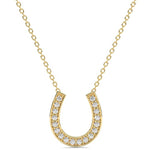 14k Yellow Horse-Shoe Lab-Created Diamond Pendant Necklace (0.36.ct.tw)