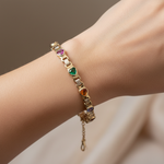 Nine Stone Heart Bracelet - On Wrist