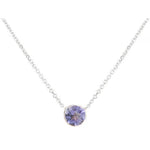 14k Solid Gold Round Iolite Solitaire Necklace (1.10.cts.tw)