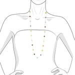 14k Checkerboard Fancy Rose-Cut Gemstone By The Yard Necklace On Neck (32.0.cts.tw)