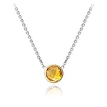 Sterling Silver Gold Checker Board Citrine Necklace (1.0.ct.tw)