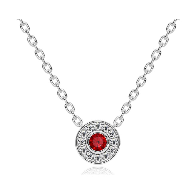14k Gold Ruby Donut Diamond Gallery Back Necklace (0.46.ct.tw)