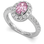 14k Gold Oval Pink Sapphire Diamond Ring (1.27.cts.tw)