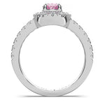 14k Gold Oval Pink Sapphire Diamond Ring (1.27.cts.tw)