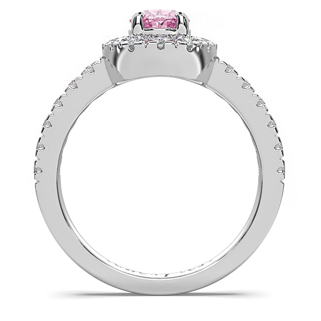 14k Gold Oval Pink Sapphire Diamond Ring (1.27.cts.tw)