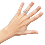 14k Gold Oval Pink Sapphire Diamond Ring On Woman Hand (1.27.cts.tw)