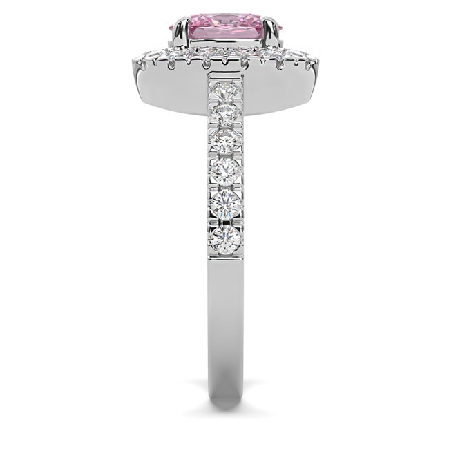 14k Gold Oval Pink Sapphire Diamond Ring (1.27.cts.tw)