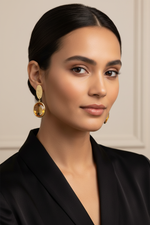 Orange Citrine Earrings on Model