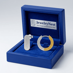 18k Solid Gold Round Two-Tone Sparkle Cuddliest Huggie Earring (4.78.gr.tw) - JewelryNest LLC
