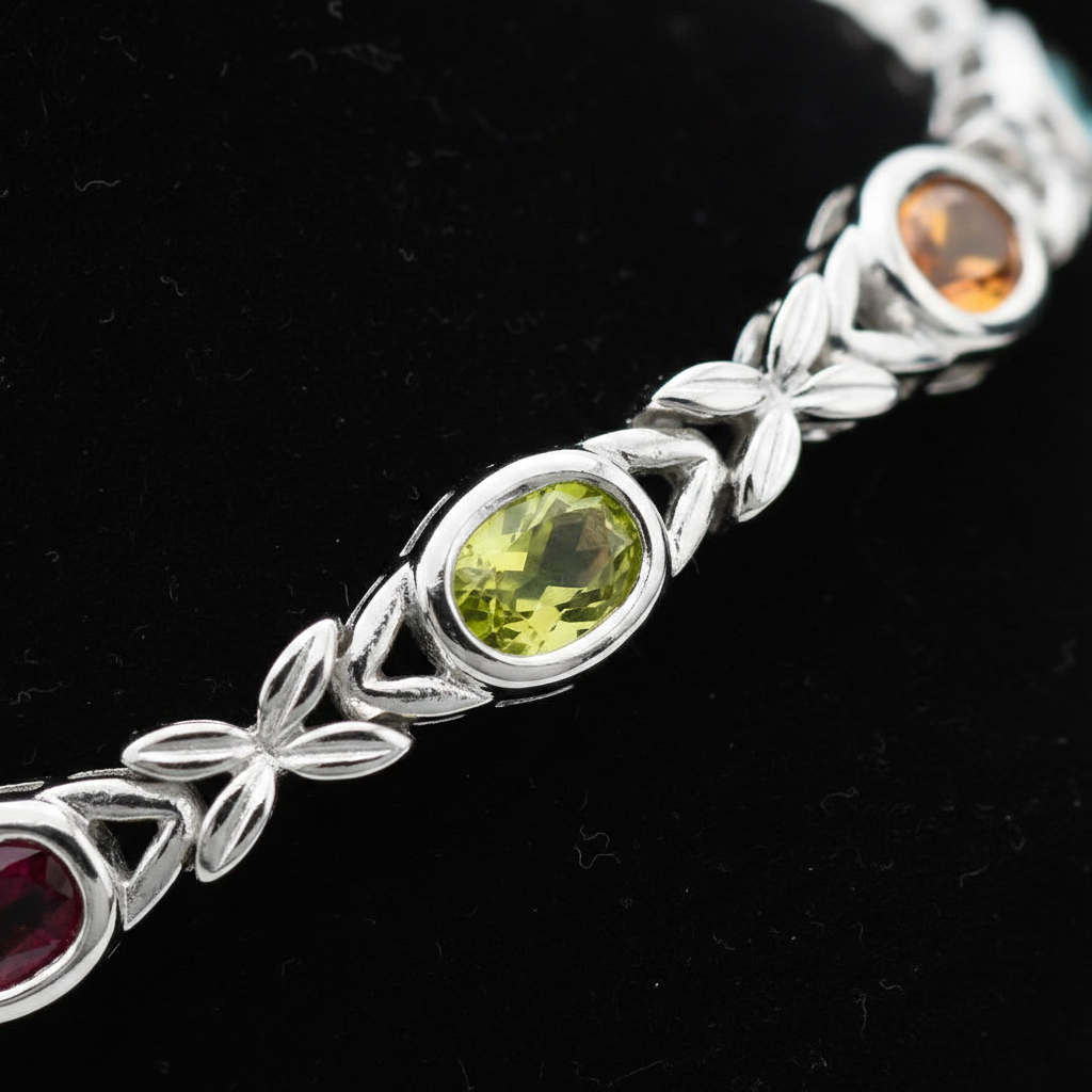 Oval Gemstone Bracelet - Close Up