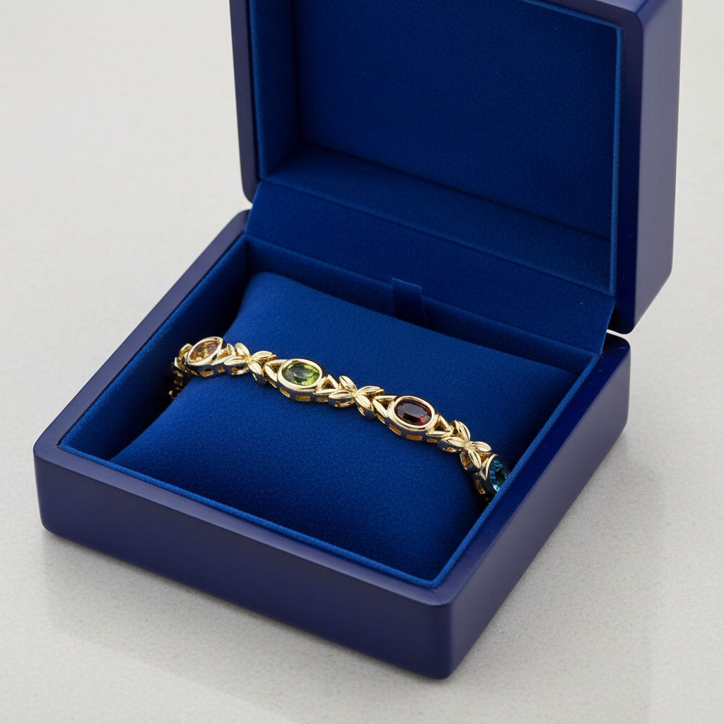 Oval Gemstone Bracelet in box