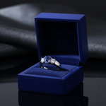 14k gold oval tanzanite and diamond fashion ring in a gift box, featuring a vibrant oval tanzanite stone with sparkling diamonds.