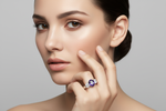 Oval Tanzanite Diamond Ring on Full Face Model