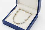 Paperclip Cable Link Necklace 18k Gold & Sterling Silver in Royal Blue Wooden Box