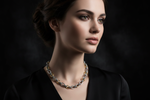 Paperclip Cable Link Necklace 18k Gold & Sterling Silver on Model