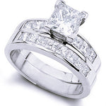 14k Gold Princess Cut Diamond Bridal Set Bands (1.90.cts.tw)