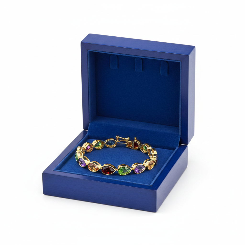 Pear-Shape Gemstone Bracelet in box