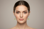Peridot Briolette Earrings on Model