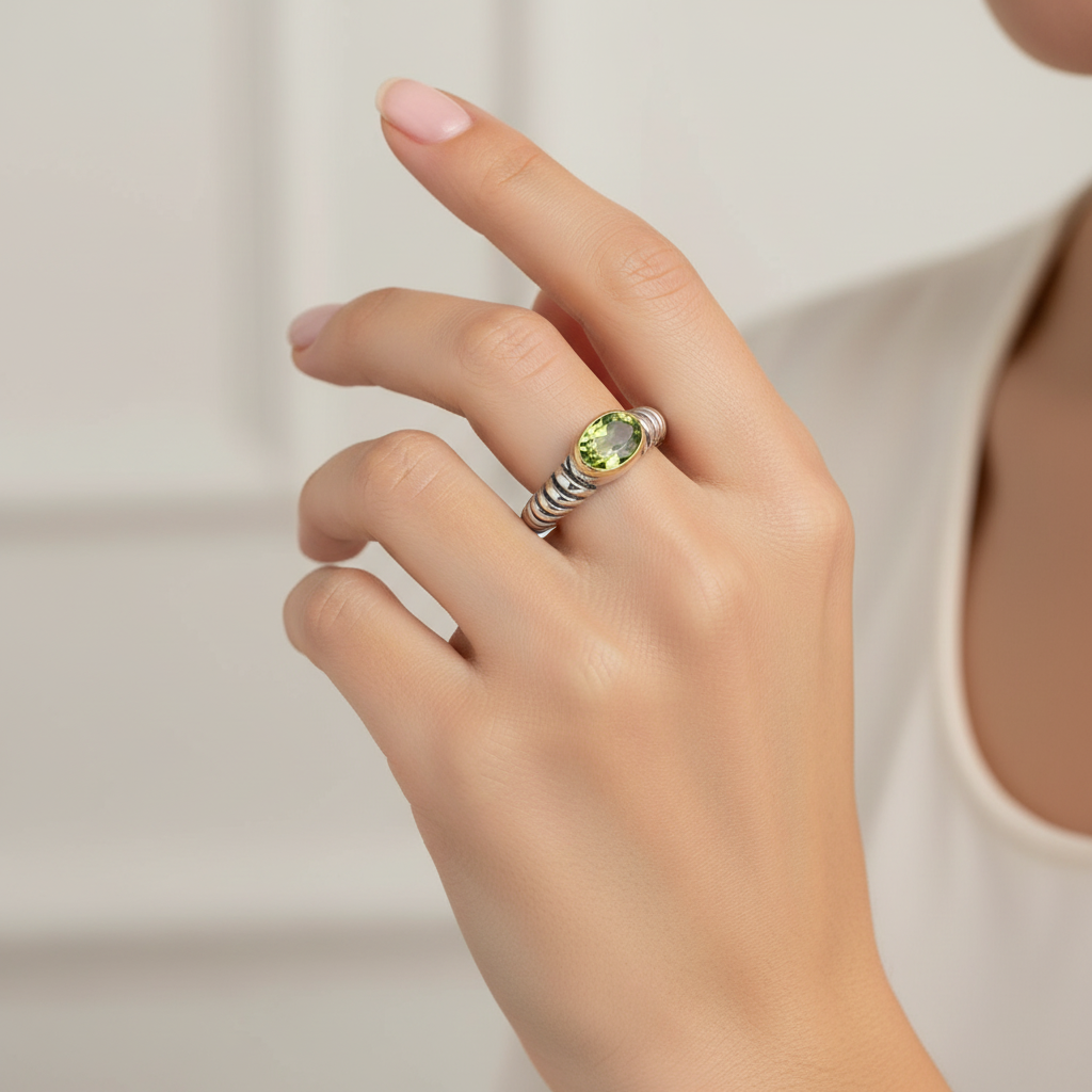 Peridot Ring on Model