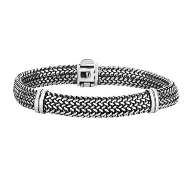 Sterling Silver Mens Tuscan Woven Bracelet (34.5 gr.tw)