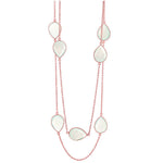 Rose Gold Silver Chalcedony Aqua Necklace (25.0.cts.tw)