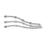 Sterling Silver Woven X Blue Sapphire Bracelet (0.84 ct.tw)
