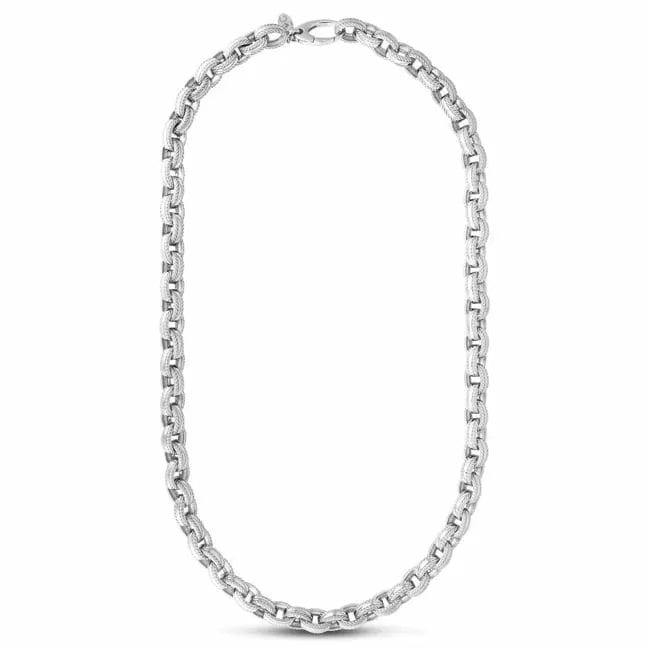 Sterling Silver Cable Edge Rolo Necklace (98.0. gr.tw)