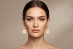 Pink Agate Earrings on Model