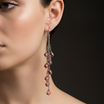 Pink Crystal Earrings - On Model