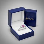 Pink Sapphire Ring in Royal Blue Jewelry Box