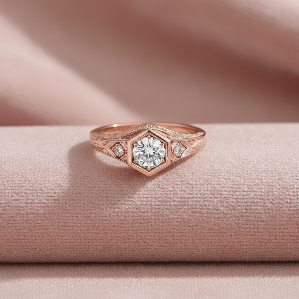 Pink Vintage Ring - Flat Lay