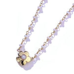 14k Solid Yellow Gold Cultured Freshwater Pearls Daisy Necklace