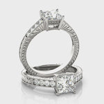 14K White Round-Princess Diamond Engagement Ring Video