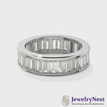 14k Gold Straight Baguette Diamond Eternity Band  Video
