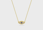 14k Yellow Gold Evil Eye Sapphire Diamond Necklace Video